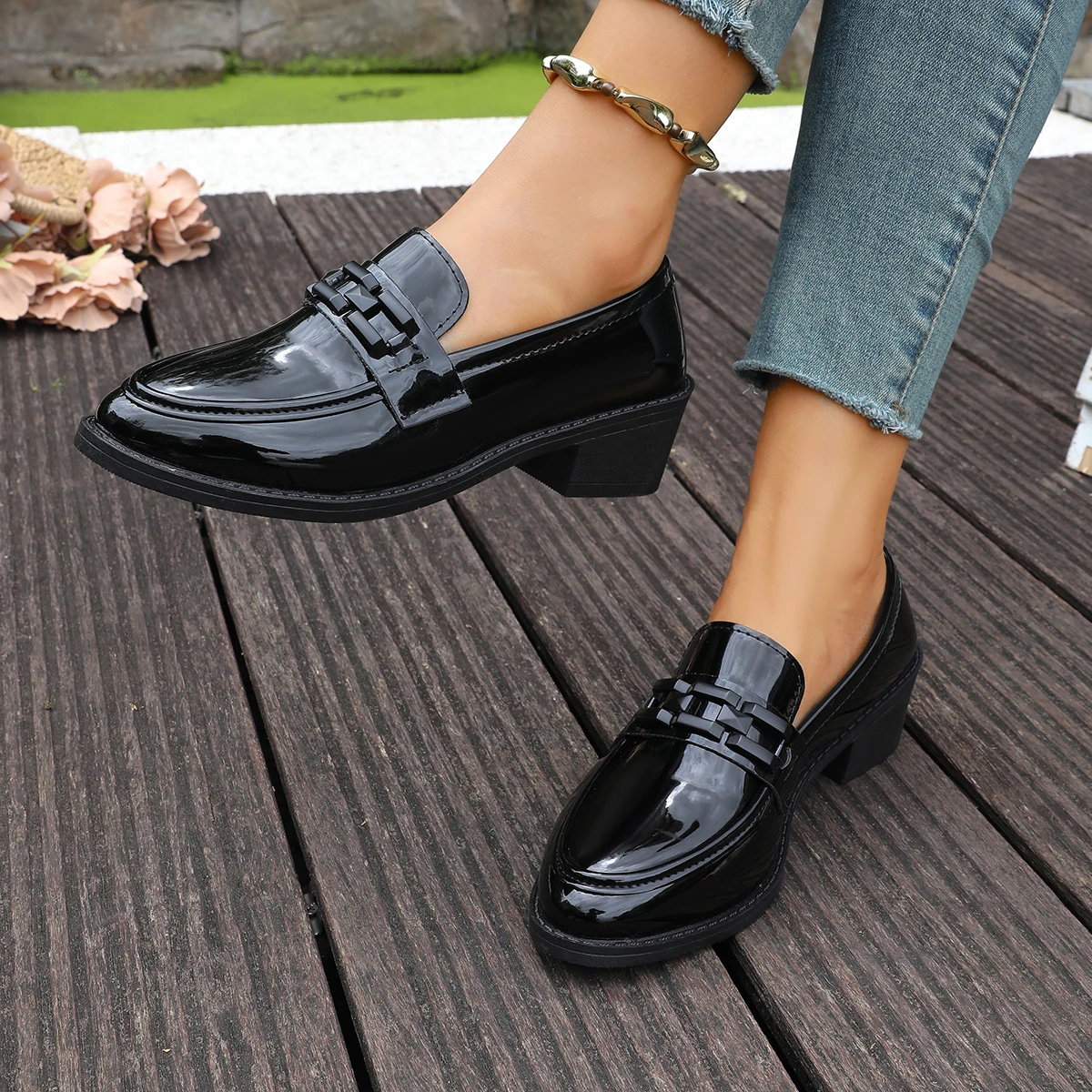 Sepatu Loafer Wanita Slip-On d - Women'S Shoes Loafers Black ulasan dan harga