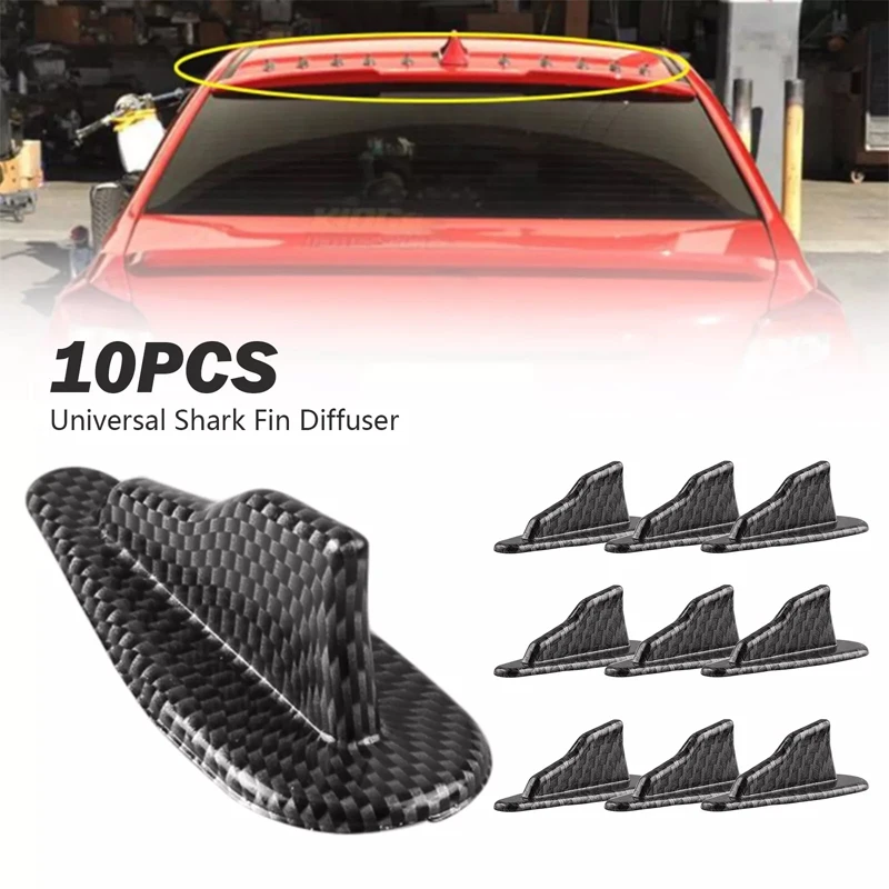 

10PCS Universal Car Roof Shark Fin Decorative Aerial Antenna Cover Spoiler Car Supplies Refit Pieces