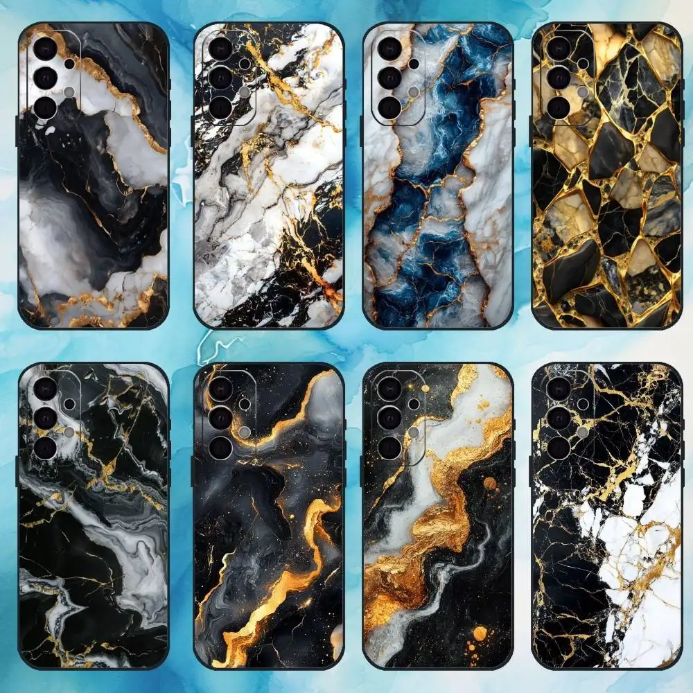 

Black Gold Marble Pattern Phone Case For Samsung Galaxy A73,A72,A71,A70,A53,A52,A51,Others Soft Black Cover