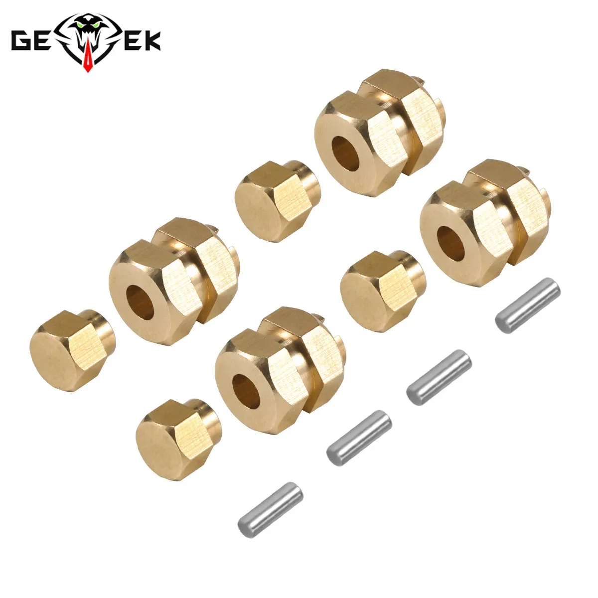 4Pcs Brass TRX4M Hub Extenders 7MM Wheel Hex Adapter for 1/18 RC Crawler TRX4-M Bronco Defender Chassis Upgrade