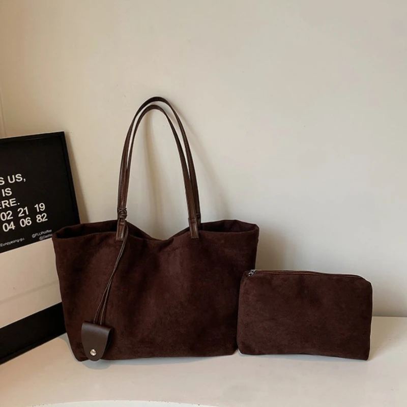 

Fashionable Solid Faux Suede Square Sweet Women's Shoulder Bags 2026 Hot Sale Large Capacity Designer Style Super Cool Tote Bags