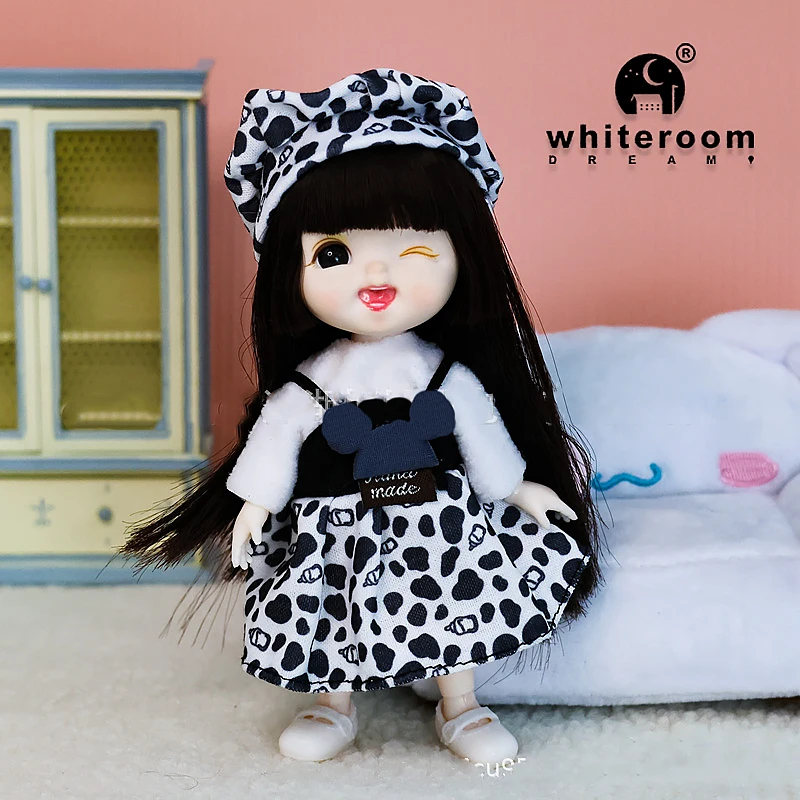 女の子のためのミニ人形,DIYおもちゃ,16cm, 13の可動式ジョイント付きのかわいい顔と青い目,服の靴,新しいbjd,女の子へのギフト