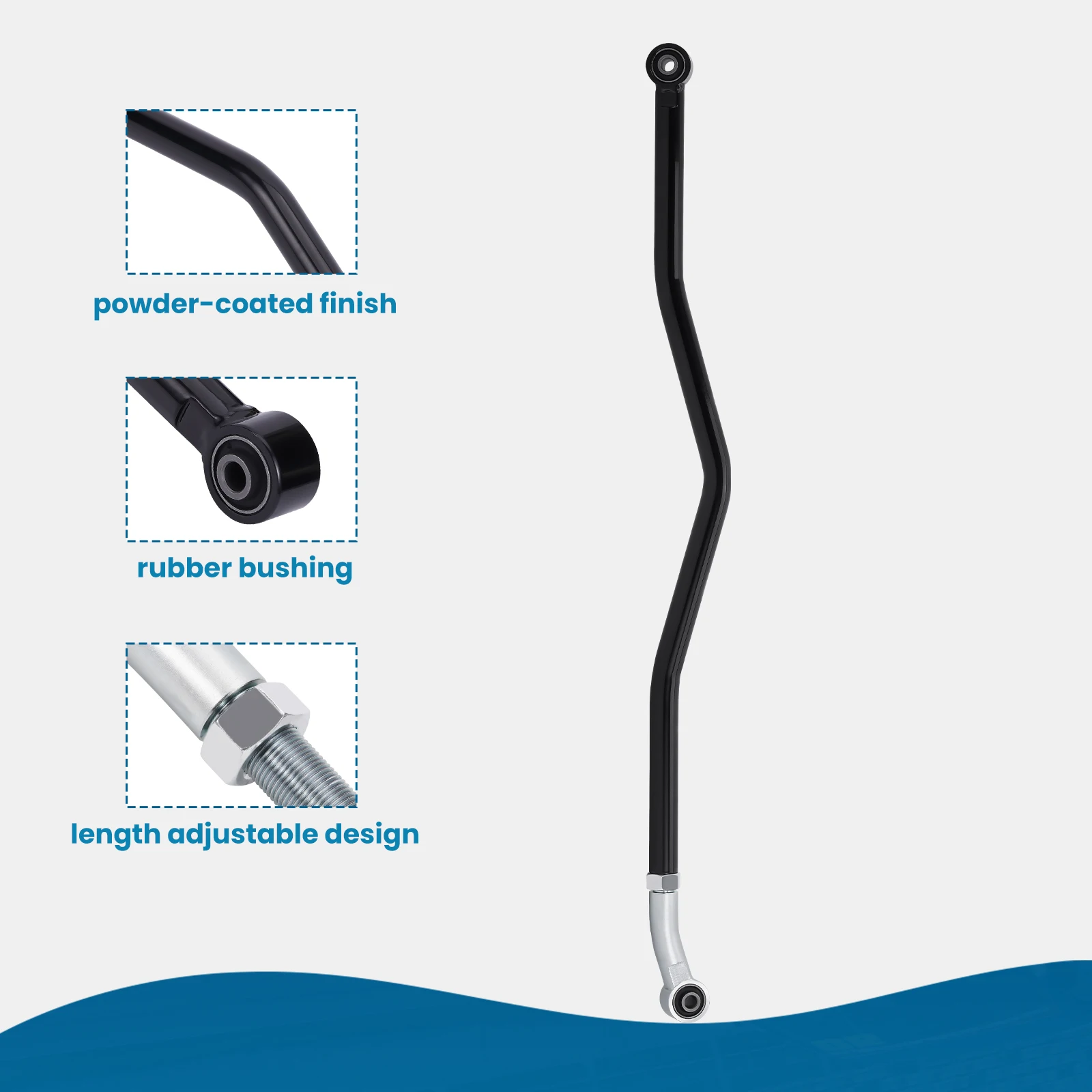 0-6" Lift Rear Adjustable Track Bar Suspension for Jeep Wrangler JK 2007-2018 Panhard Rods