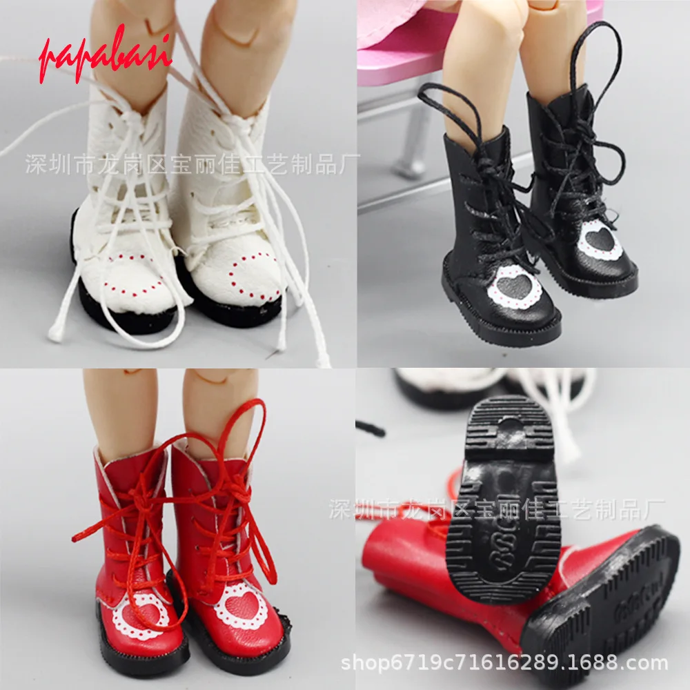 1/8 BJD Miniature Leather Doll Shoes for Ob22/24 Azone BJD Doll Boots for Blyth Doll Toys Casual Puppet Shoes Dolls Accessories