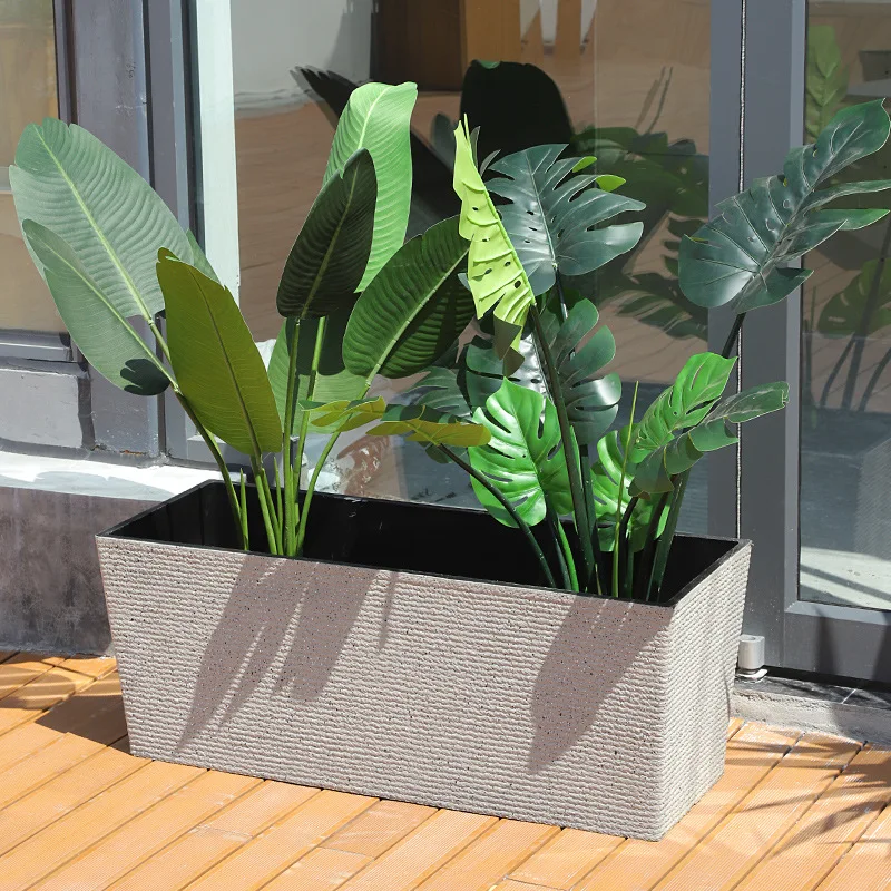 Oversize Rectangle Thick Plastic Planter Pot Outdoor Garden Balcony For Lotus Water Lily Vegetable Flower Planting Container