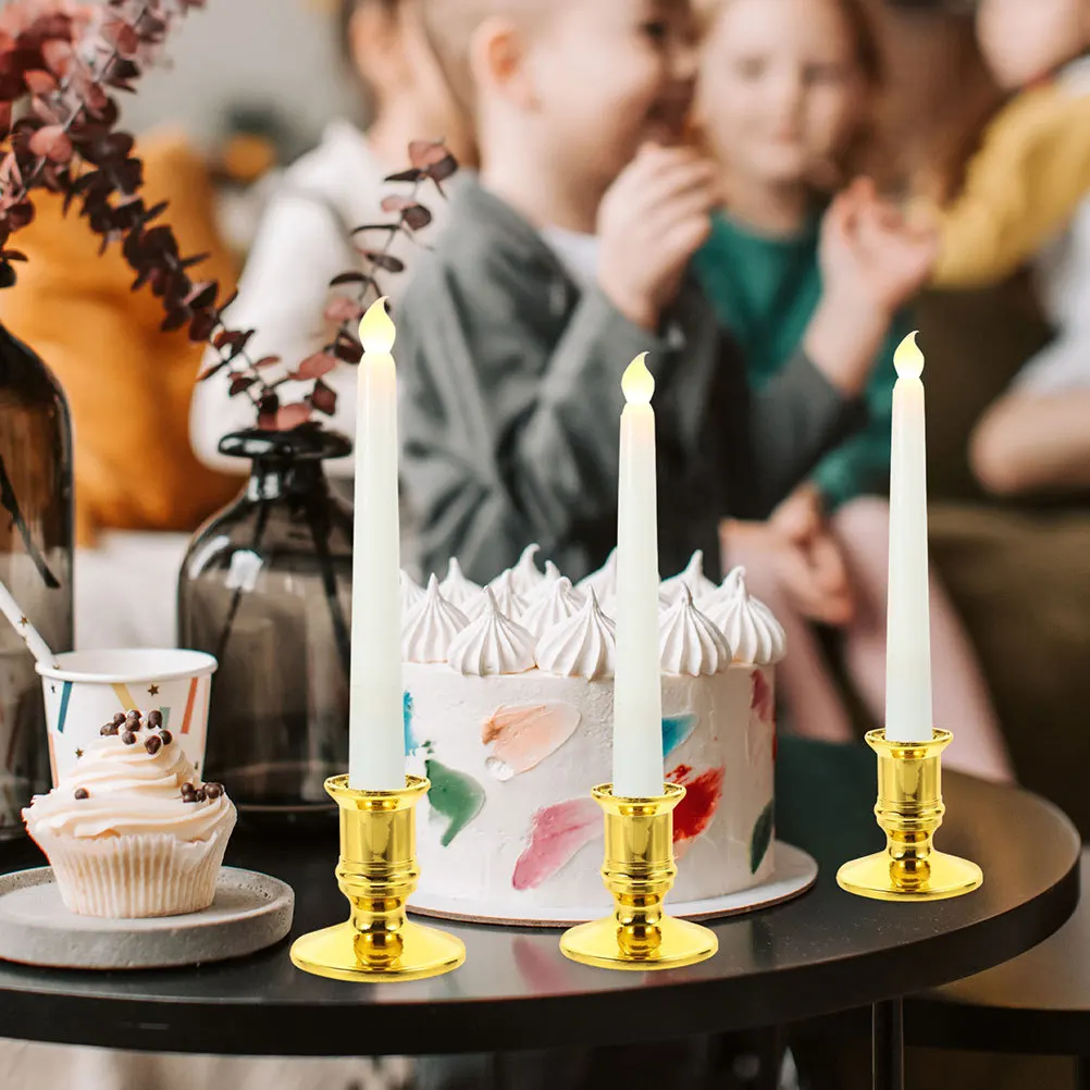 

24 Pcs Candlestick Festive Ornaments Pillar Stands for Party LED Plastic Wedding Decor Taper Holder