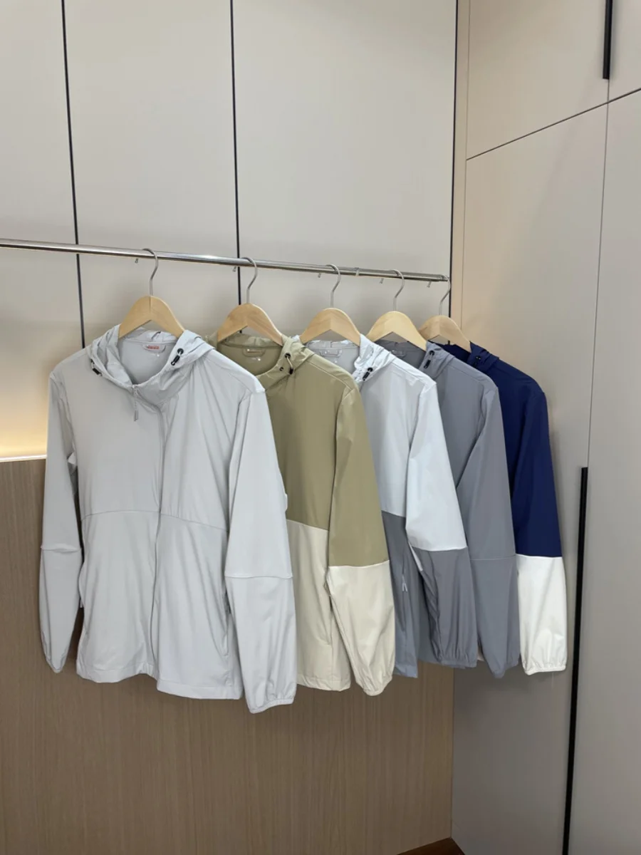 

Бесплатное сочетание цветов! Контрастный пэчворк! Мужская летняя уличная удобная верхняя одежда с капюшоном и защитой от солнца