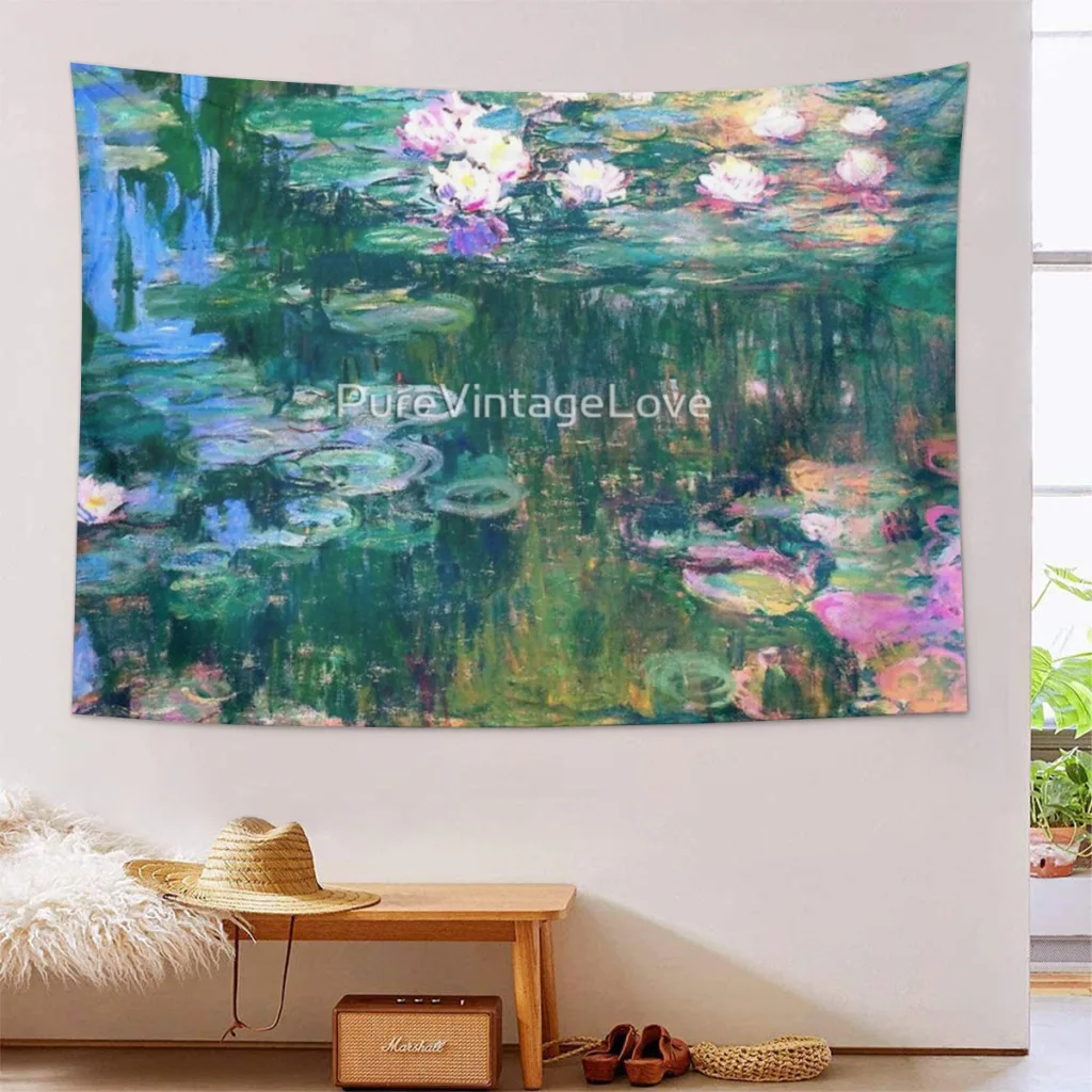 

Home Decoration Tapestry Water Lilies monet Tapestry Wall Art Tapestries Room Decors