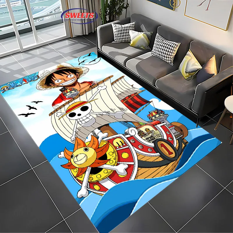 Classic One Piece Carpet, Pirate Ship Living Room Bedroom Bed Mat,Non-slip Durable Rug, Modern Simple Style,Machine Washable Rug