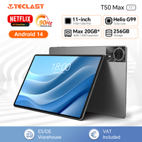 Teclast T50Max Android 14 Tablet 11 90Hz Refresh Rate Max 20GB RAM 256GB ROM Helio G99 CPU 8000mAh 18W Fast Charging 4G LTE GPS