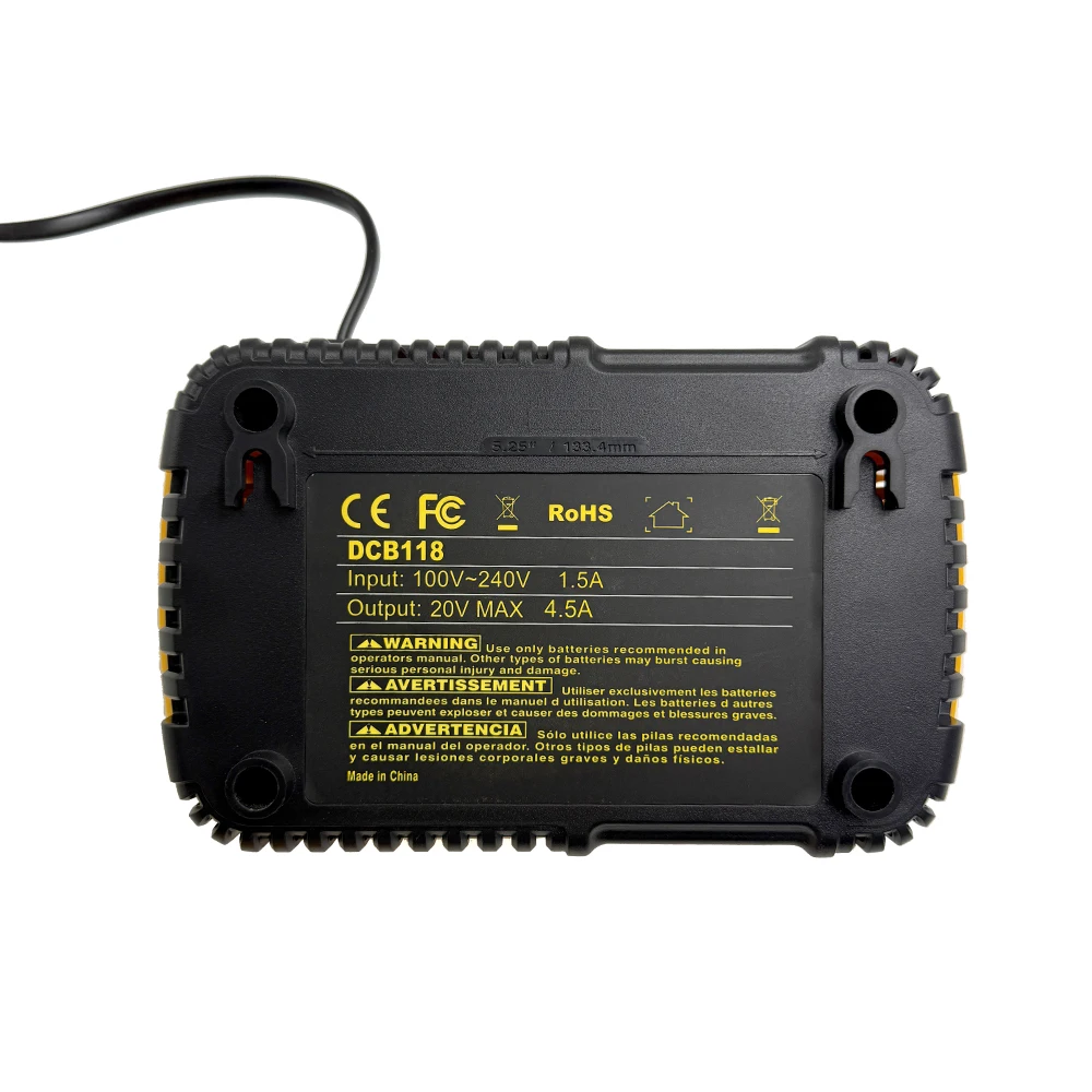 DCB118 12V 14.4V 18V 20V MAX 4.5A Li-ion Fast Charger for Dewalt Flexvolt 20V/60V Max Battery DCB120 DCB200 DCB609 DCB115 DCB112