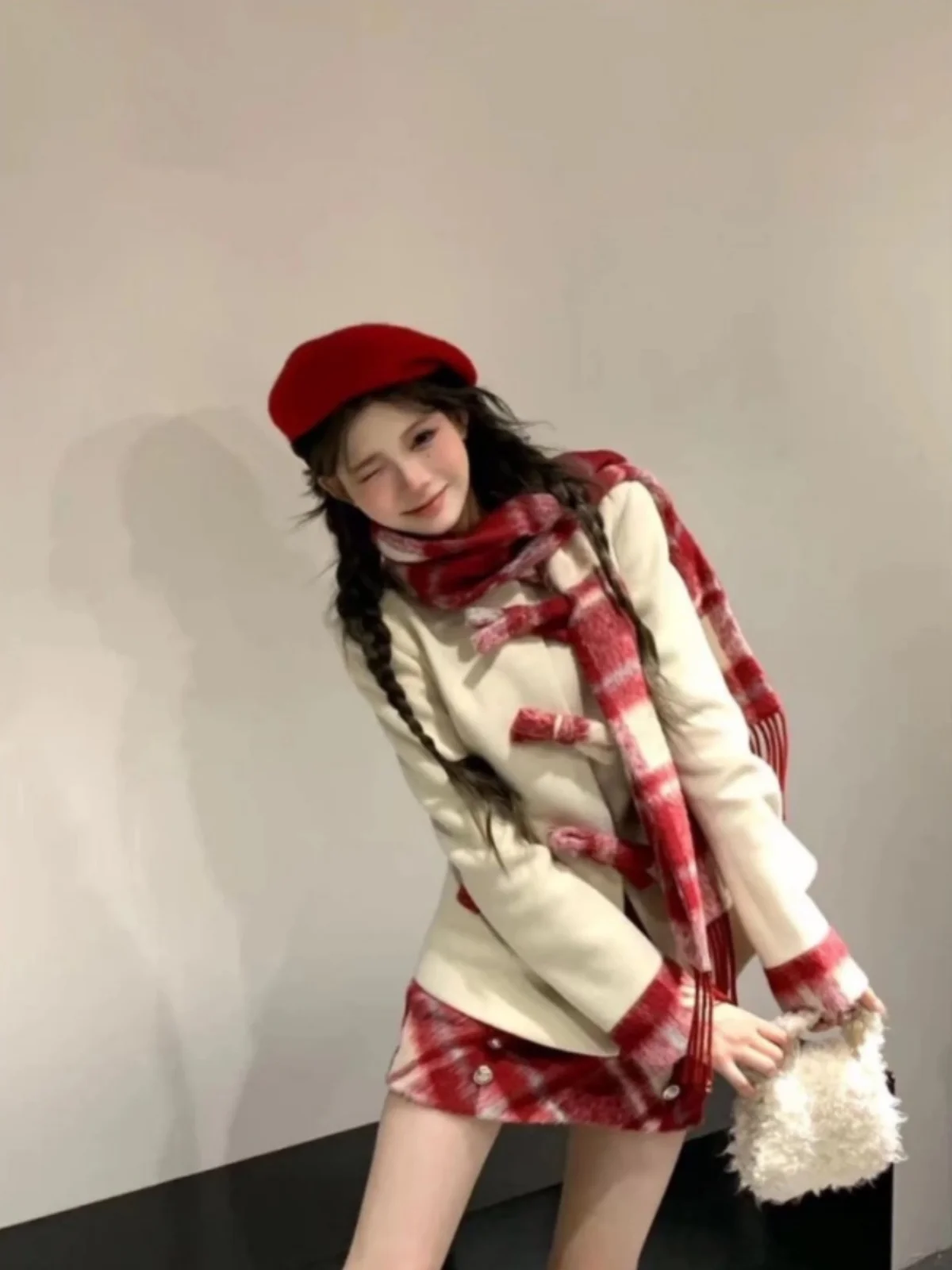 مجموعة Faion للعام الجديد معطف نسائي صغير Sle Cisas Miu معطف ort تنورة تي شيرت مجموعة فتاة غنية بمظهر Ele #3