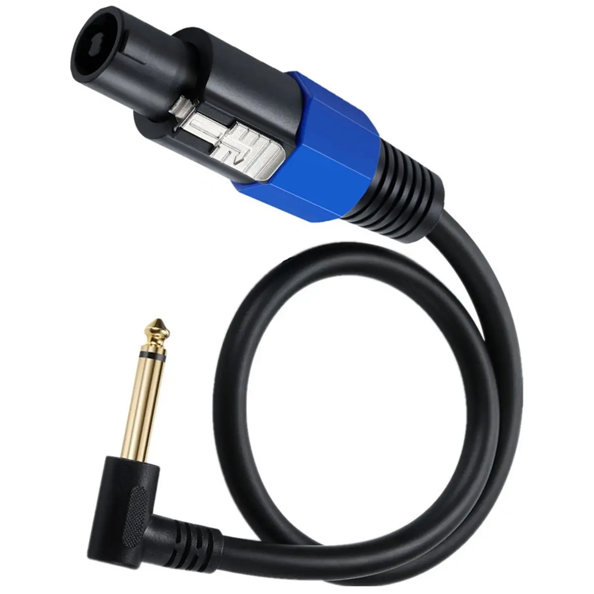 Happy New-  Speaker Male to 1/4 6.35mm Male Sound Male Single Tone Audio Cable Mono Speakon Adapter Cord Adaptor Wire