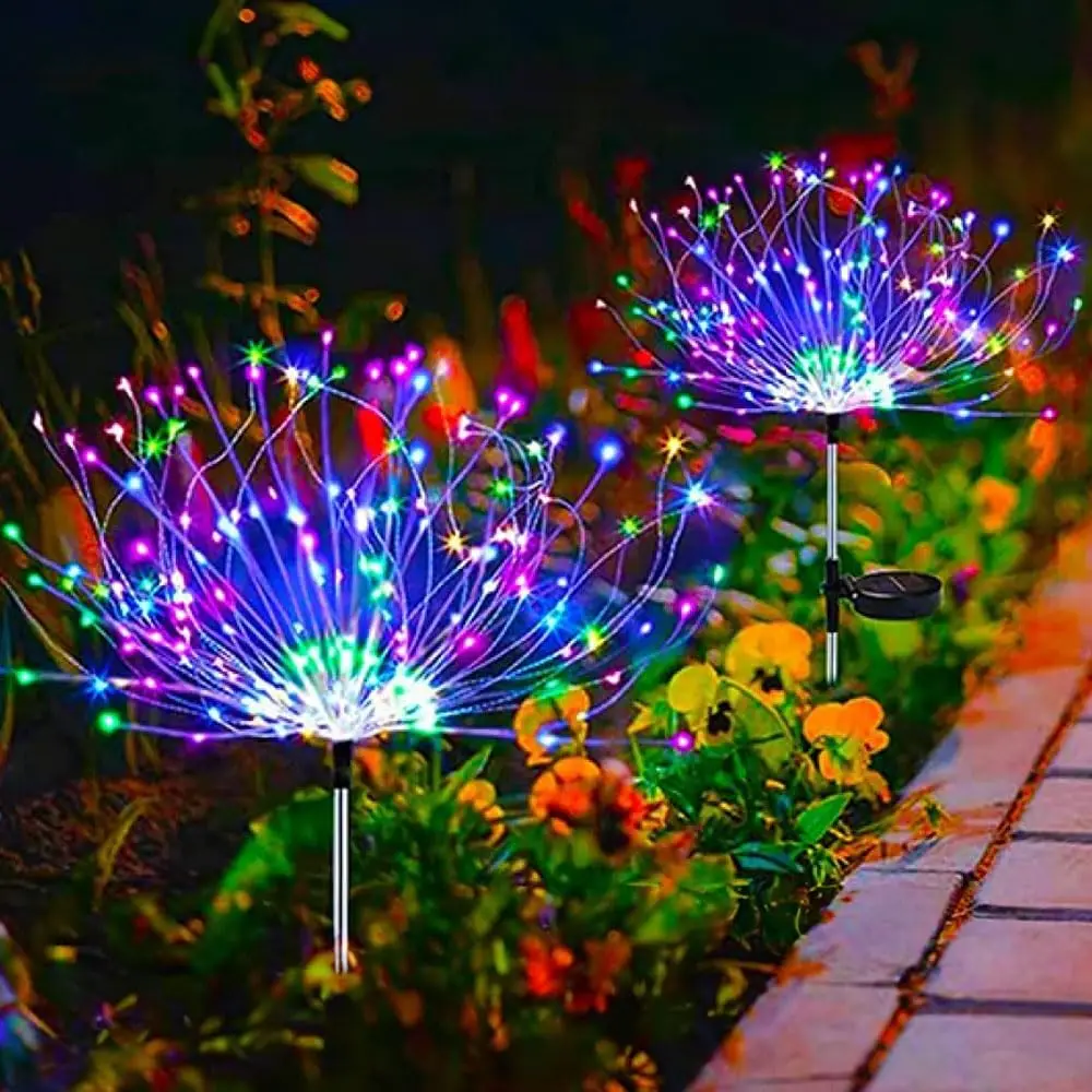 

Solar Lawn Lamp Solar LED Pathway Lights For Patio Walkway Yard Outdoor Waterproof Garden Decor Firework Fairy