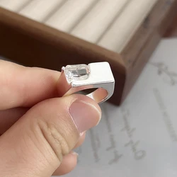 Foxanry Minimalist Silver Color Finger Rings for Women Couples New Trendy Elegant Sparkling Zircons Wedding Party Jewelry Gifts