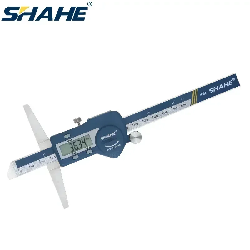 

SHAHE Digital Depth Caliper 150/200/300mm Electronic Depth Gauge Caliper Depth Ruler Micrometer Gauge Measuring Tool