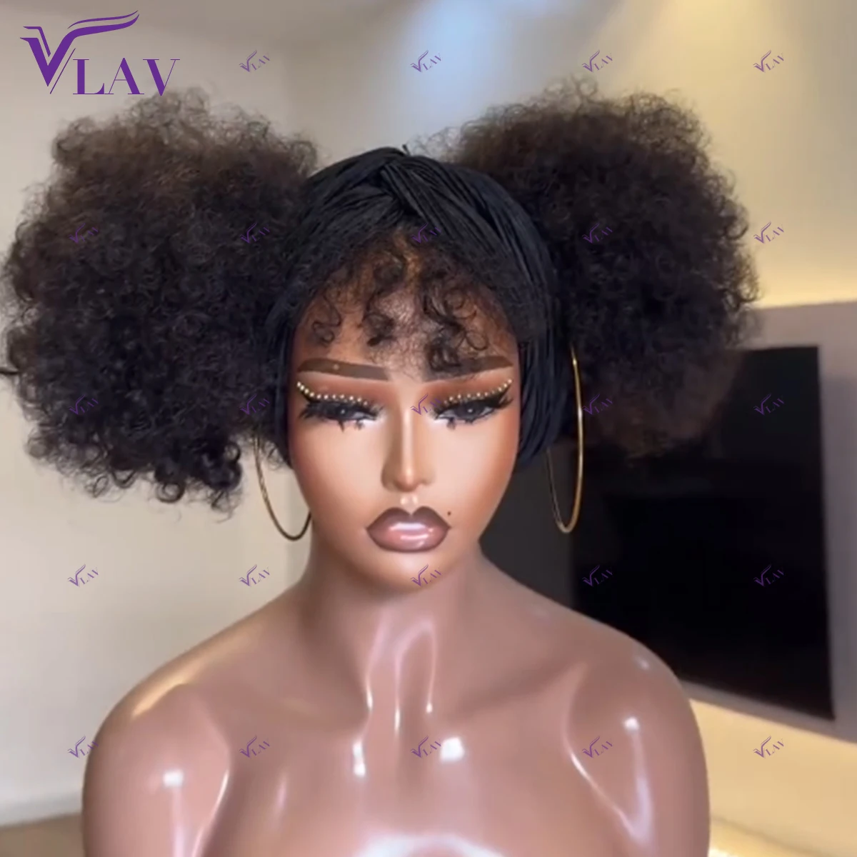 

400 Density Glueless Wigs Human Hair 13×4/13×6 HD Lace Frontal Wig Afro Kinky Curly 360 HD Transparent Lace Preplucked For Women