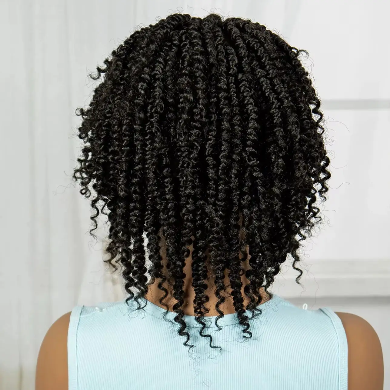 วิกผมถักเปียแบบเต็มศีรษะ วิกผมสังเคราะห์แบบถักเปีย วิกผมสังเคราะห์แบบถักเปียสั้นเป็นธรรมชาติ พร้อมผมเบบี้แฮร์สำหรับผู้หญิงผิวดำ