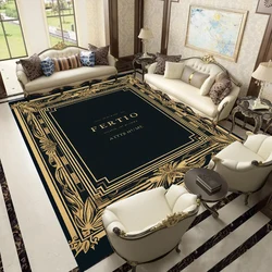 Nordic Luxury Carpet Golden Abstract Living Room Large Area Decoration Rugs Bedroom Sofa Lounge Carpets Fluffy Soft Non-slip Mat