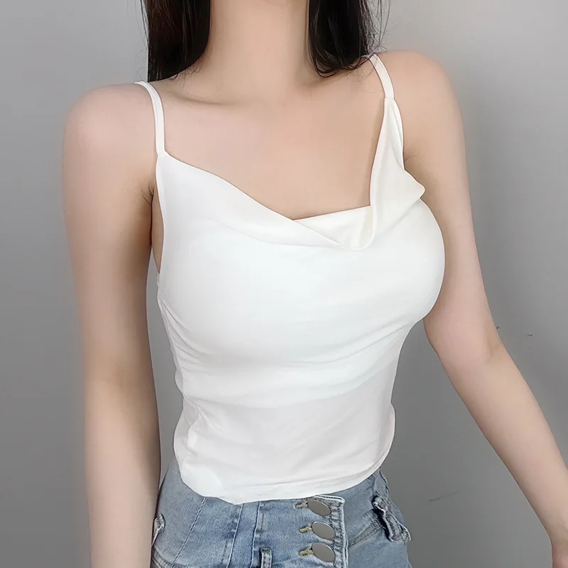 Korean Dongdaemun sexy and alluring bust-revealing backless slim-fit versatile short camisole top for women   01JN