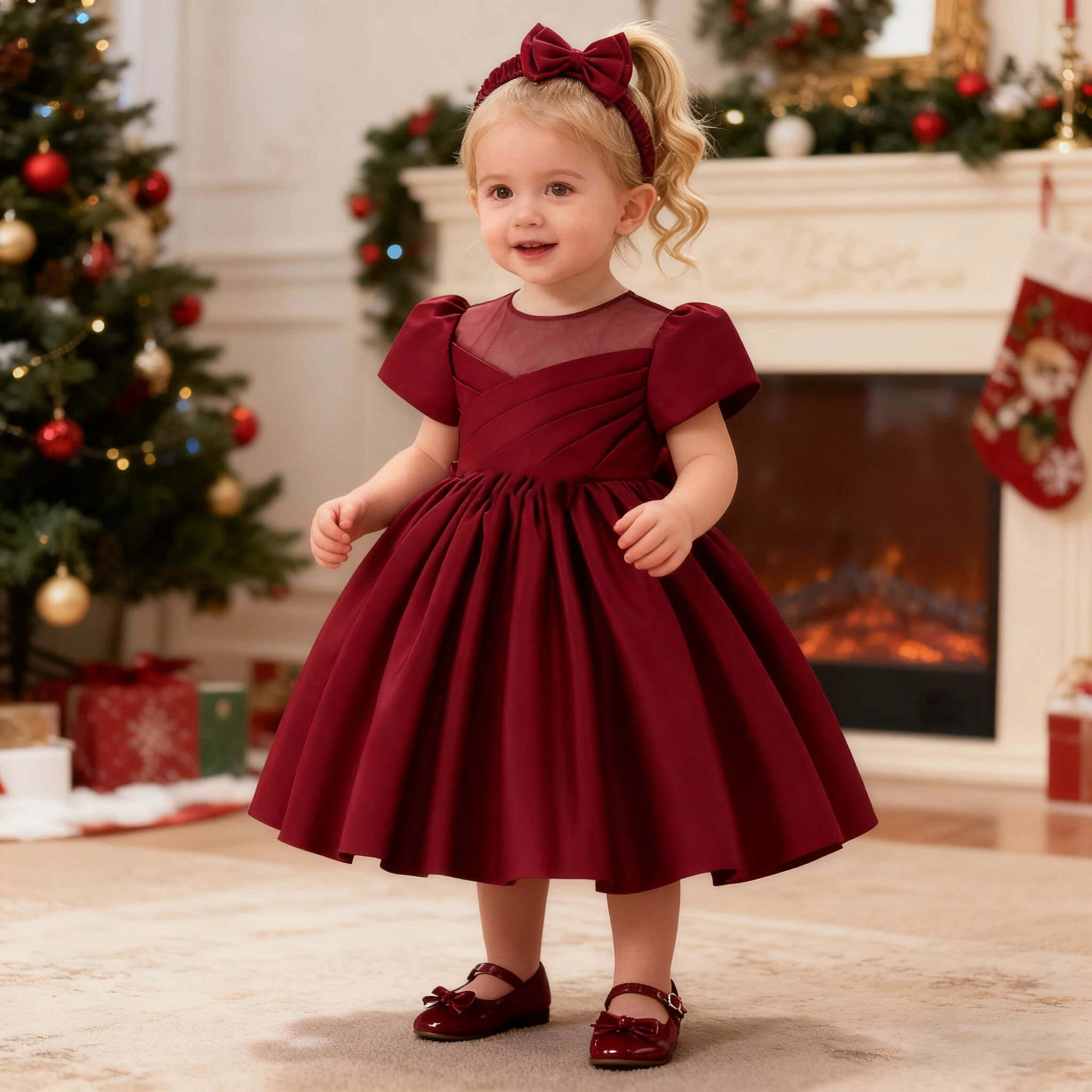 

Toddler Bow Baptism Party Baby Girls Dress Elegant 1st Birthday Princess Prom Dresses Wedding Bridesmaid First Communion Costume