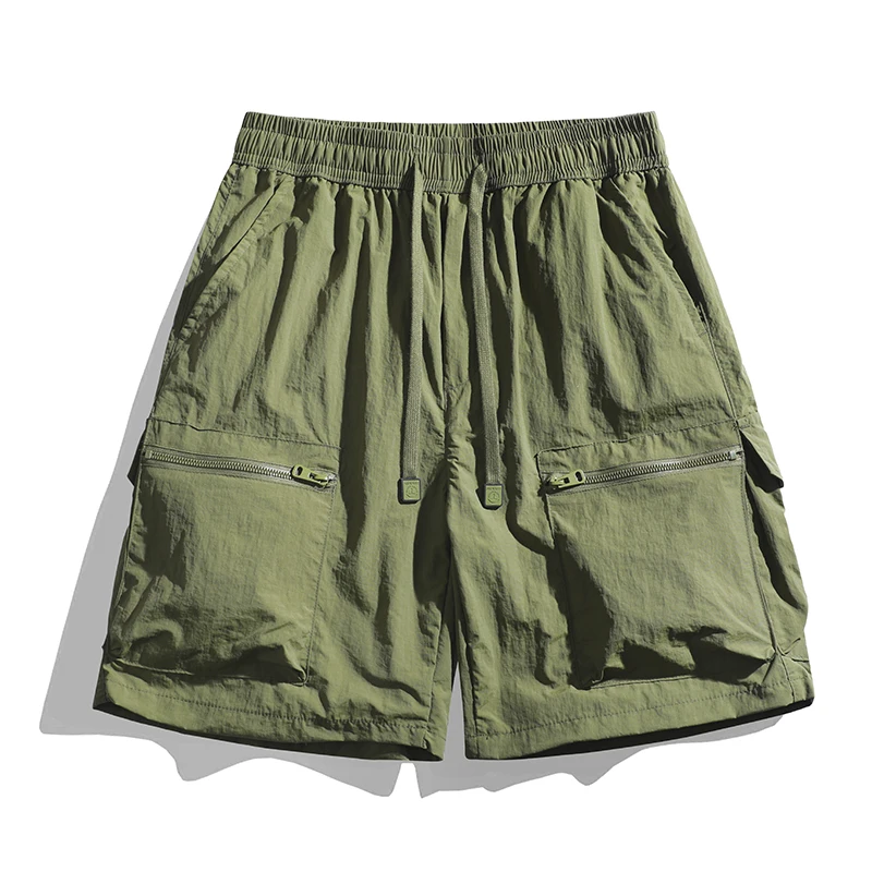 

Summer Sports Shorts Men Sweatshorts Quick Dry Running Gym Beach Jogging Male Training Pocket Zipper Shorts Pants Cargo Breeches