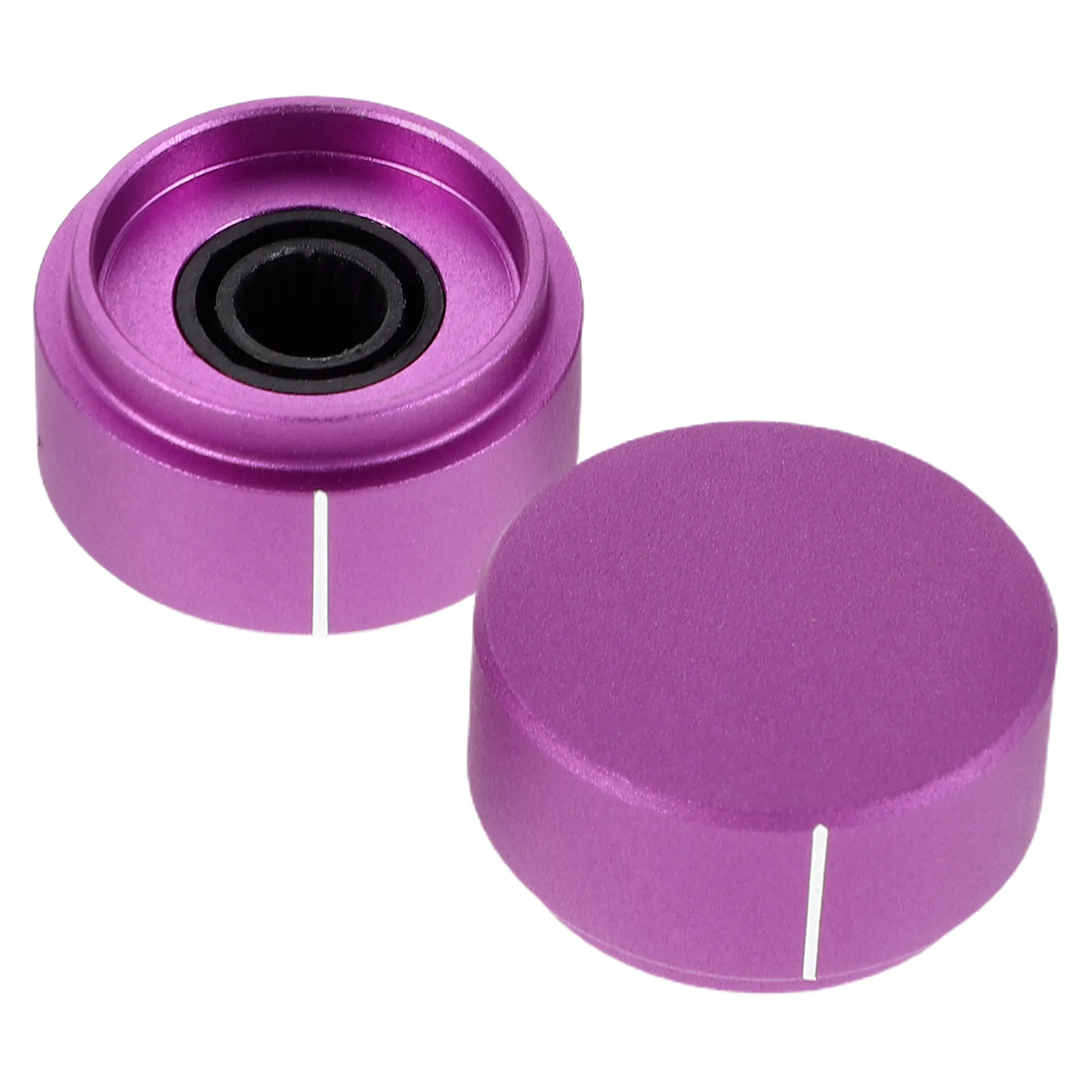 2Pcs Sturdy Aluminum Alloy Guitar Knobs Smooth Rotation Volume Tone Control Knobs for Electric Guitar Bass Replacement Audio