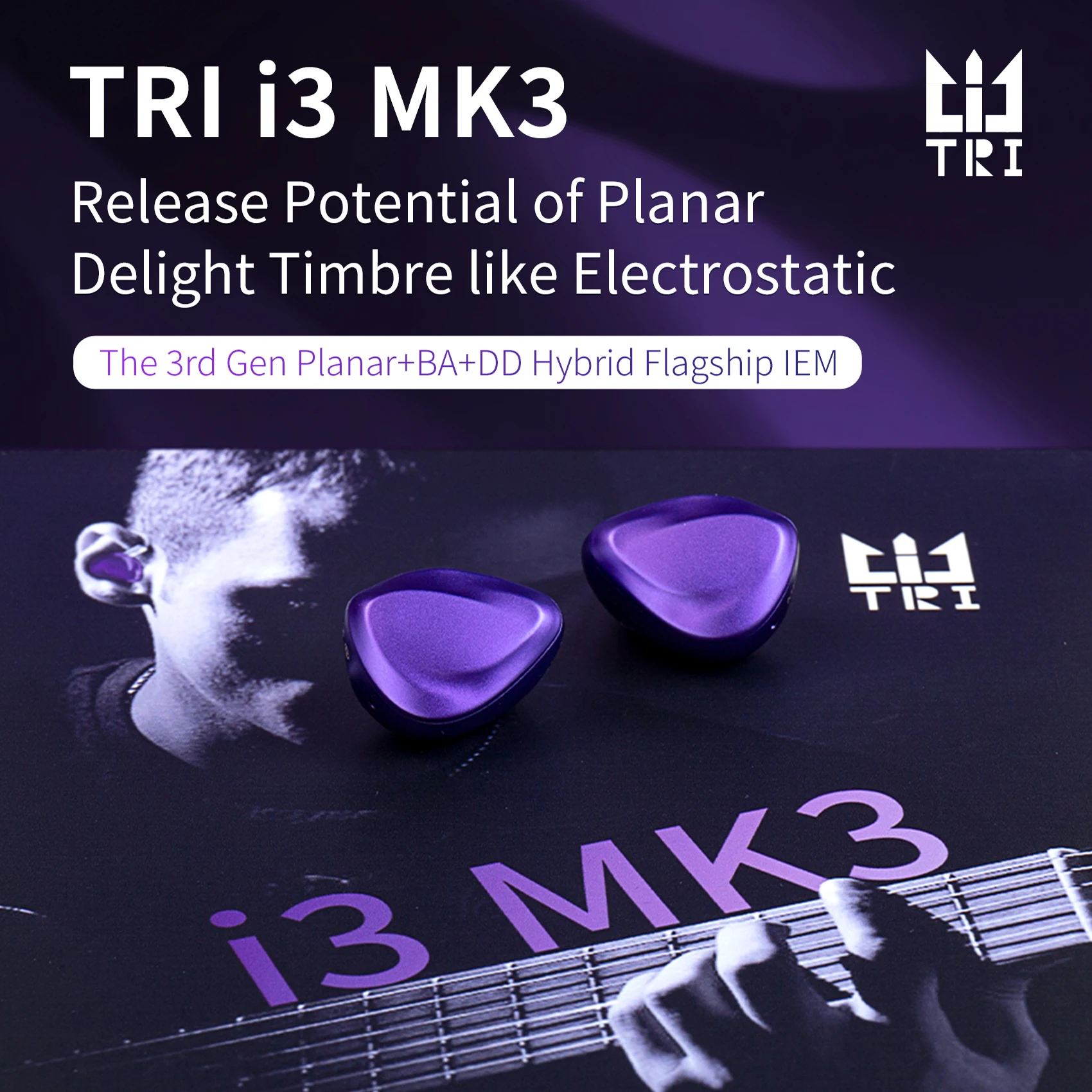 TRI I3 MK3 3rd-Gen Planar+BA+DD Hybrid Flagship Headphones In Ear Monitor High Resolution Earphones HIFI Noise Canceling Headset