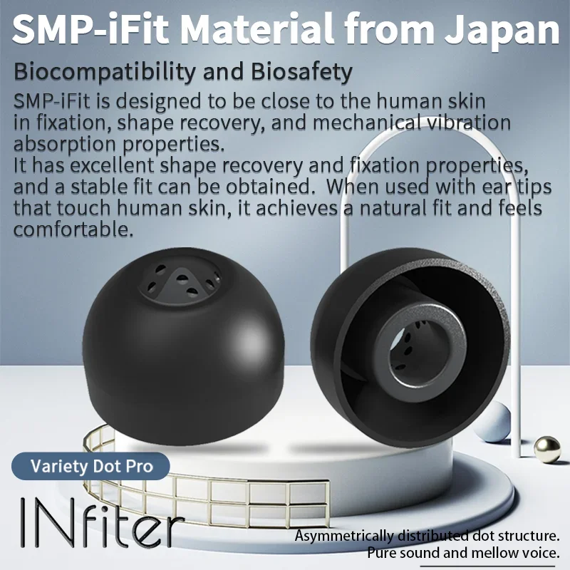 Infiter IE45Pro Earphone Eartips for Sony WF-1000XM5 Earbuds Tips Silicone Eearphone Tips JVC Spiral Dots IEM Ear Tips Earplugs