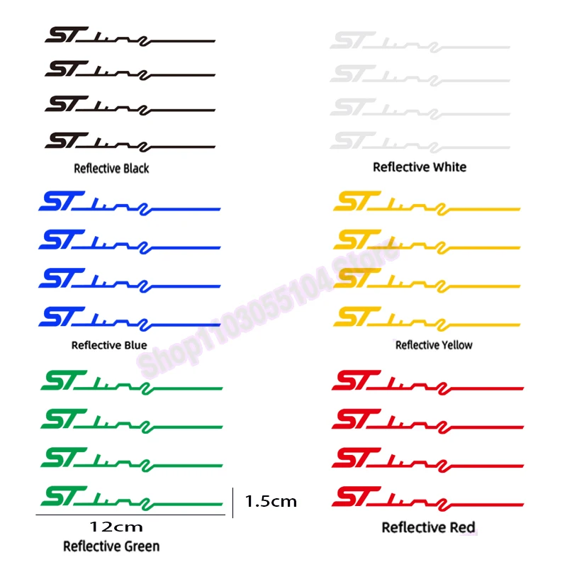 4pcs Car Wheel Rim Sticker Vinyl Decal For Ford ST LINE Smax Cmax Focus Fiesta Kuga Escape Fusion etc