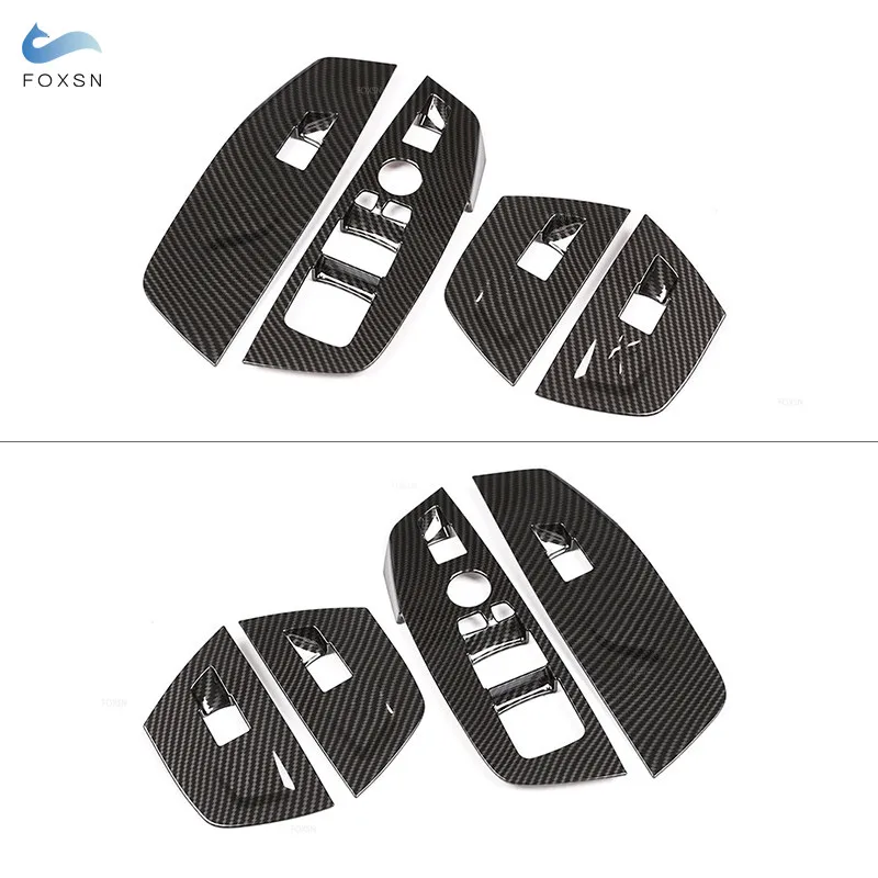 Car-styling ABS Carbon Fiber Texture Door Window Switch Control Panel Frame Cover Trim For BMW X3 X4 G01 G02 2018 2019 2020 2021