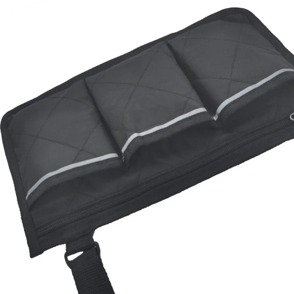 Bolsa colgante para silla de ruedas con múltiples bolsillos, bolsa multifuncional para reposabrazos de gran capacidad, impermeable, bolsa colgante para cochecito de bebé