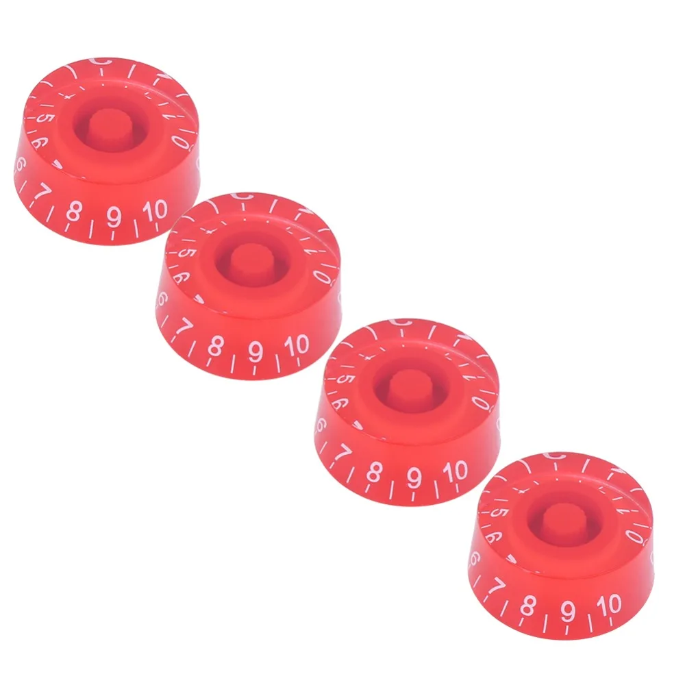 4PCS Acrylic Material Electric Guitar Knobs Red /Golden Easy Grip Volume Control Knobs Guitar Accessories Electric Guitar