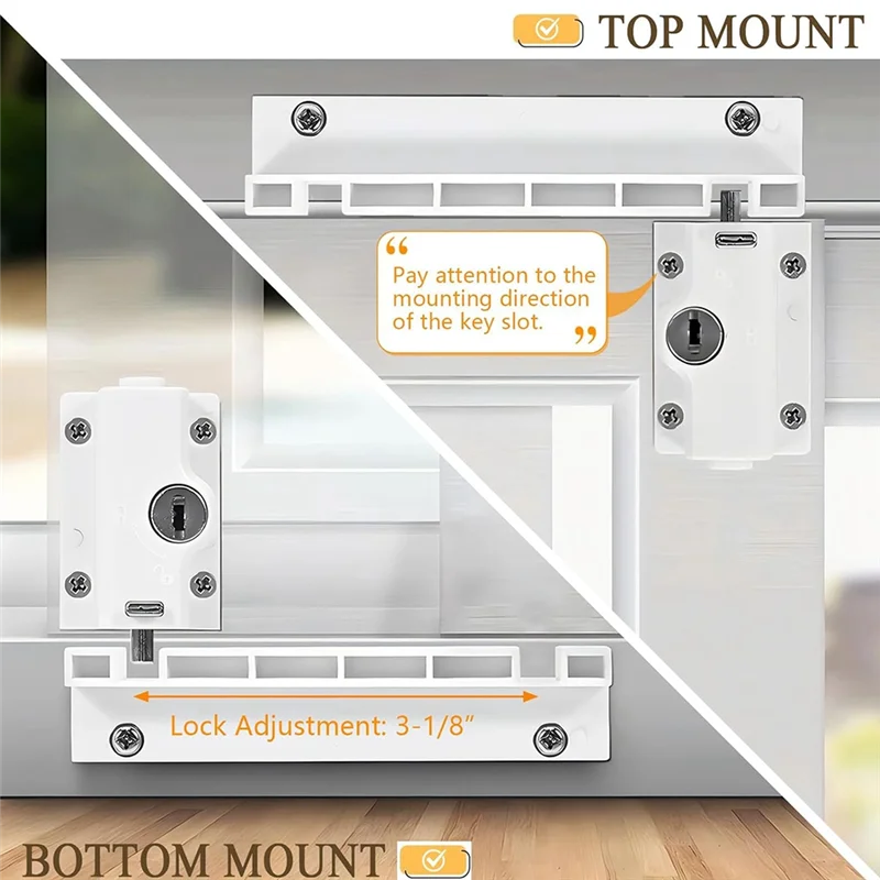 

B04C-Patio Sliding Door Security Foot Kick Lock With Keyed, Fits On Top Rail-Childproof Patio Door Guardian-Or Bottom