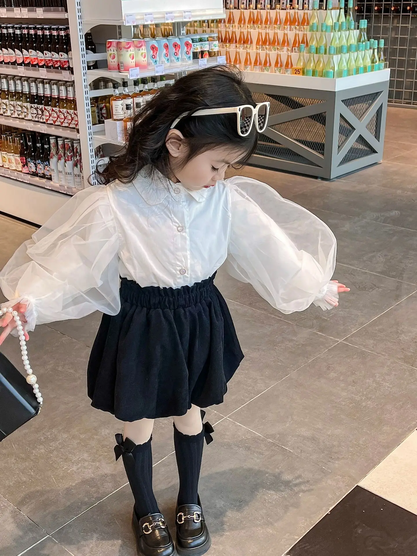 Girls' Bud Shorts 2024 Spring and Autumn New Pants Children's Korean Sweet Foreign Style High Waist Bloomers Pumpkin Pants