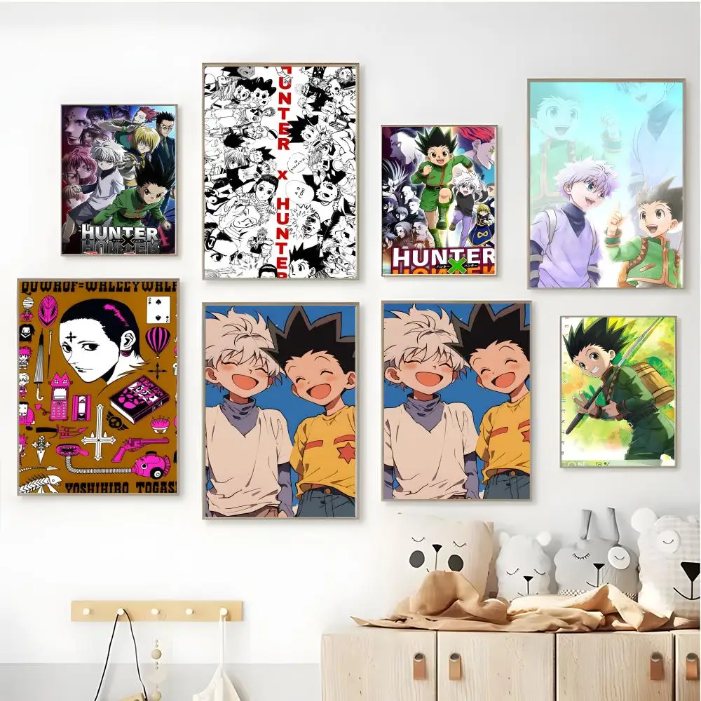 Zoldyck Kurapika Gon Freecss Anime Hunter Poster HD art sticky wall waterproof home living room bar aesthetic decoration