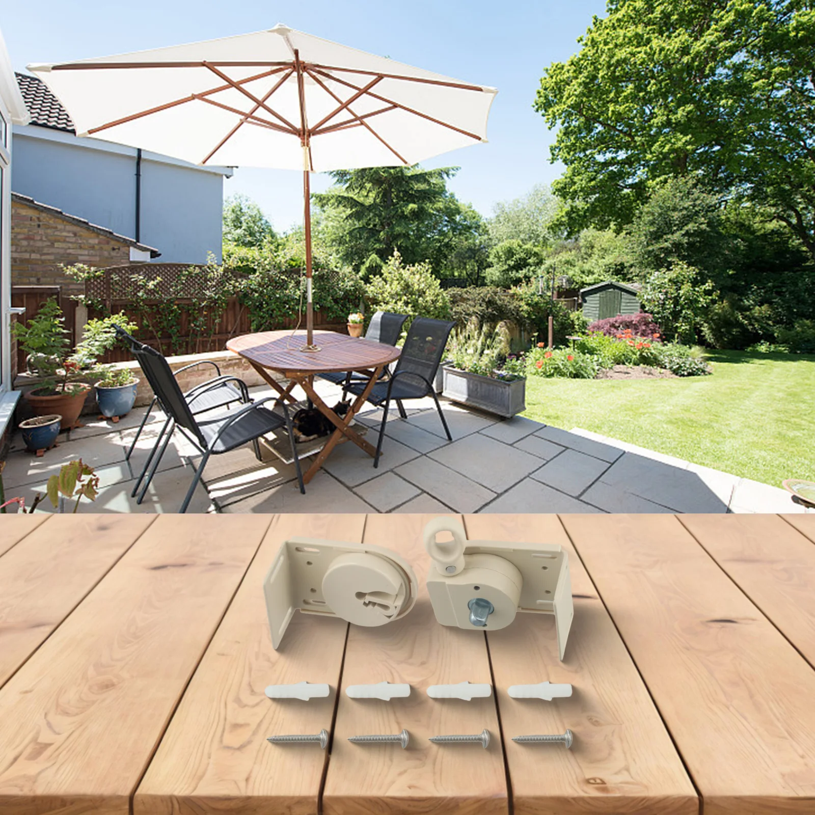 

Sunshade Shade Mounting Brackets For Most Outdoor Roller Blinds Widely Compatible Beige Black Easy Installation