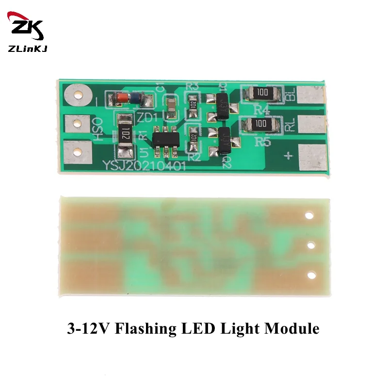 

1/3PCS 3-12V Flashing LED Light Module Red Blue Two-color Pair Flashing Suitable For Car Model Electric Vehicle Safety Light
