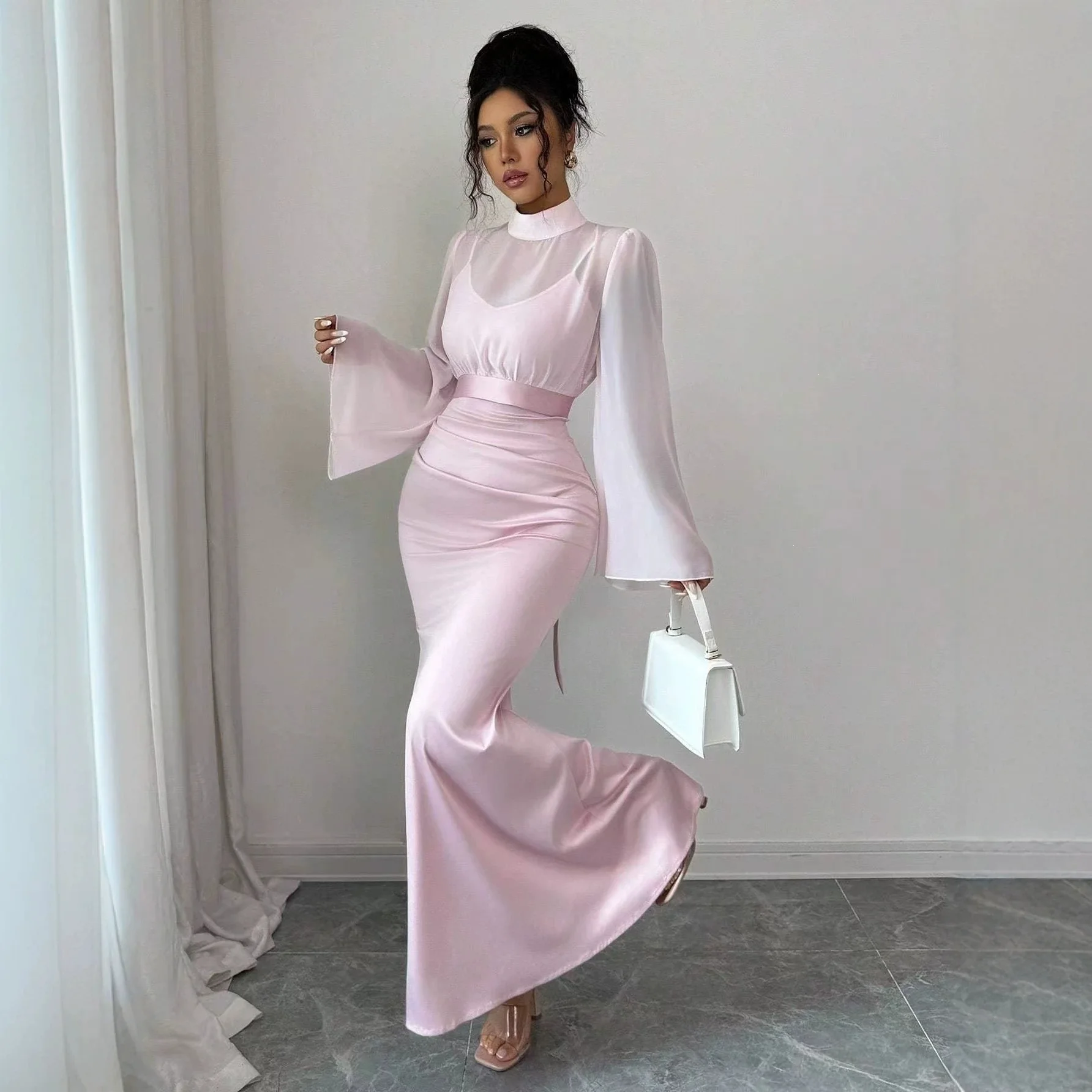 

2026 Spring/summer New Collection: Stunning And Elegant Chiffon Shawl And Camisole Dress Two-piece Set Beach Prom Femme