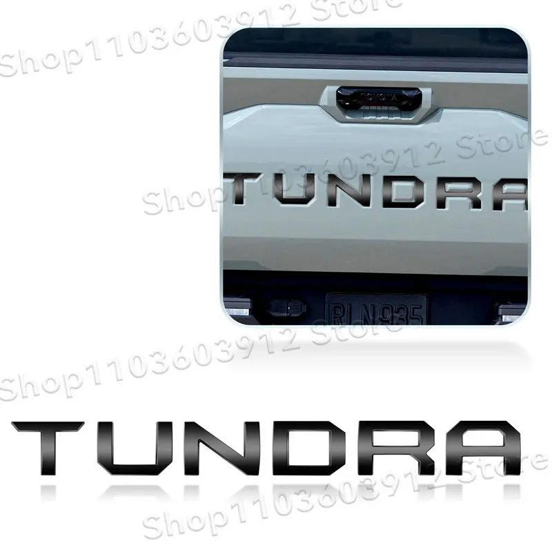 Auto Exterior 3D ABS Plastic Silver/Black TUNDRA Letter Logo Car Rear Tailgate Trunk Decals Badge Sticker Accessories