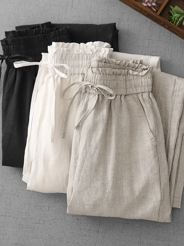 

High Waist Wide Leg Pants Women's Thin Hanging Sense Loose Slimming Casual Straight Long Pants Large Size Comfortable Summer