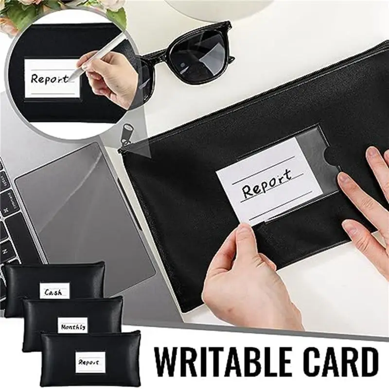 Stylish-12PC Money Bags With Zipper Security Bank Deposit Bag Money Bag Receipt Holder For Cash Coins Cosmetic Paper Money Tool