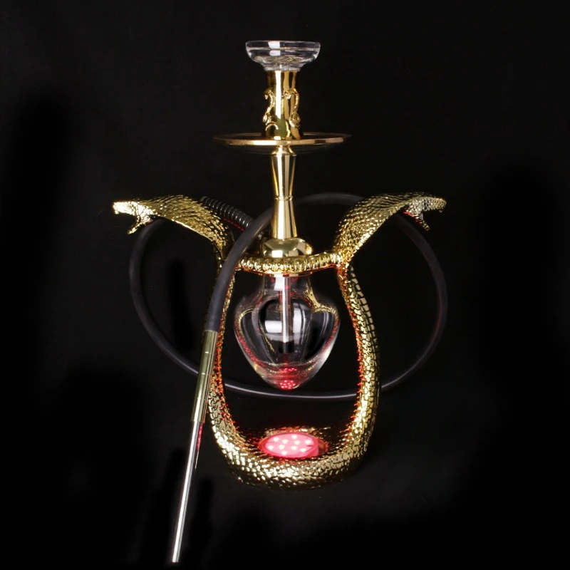 narguile, narguile de resina artesanal, forma de serpiente de dos cabezas, cobra