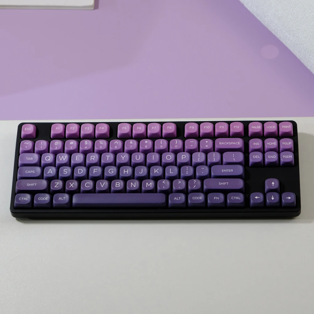 Imagem -04 - Gradiente Keycaps Grupo Pbt Sublimação Dye Perfil Moa Keychron q2 Anne Gh60 Gk64 Poker 75 Set Roxo