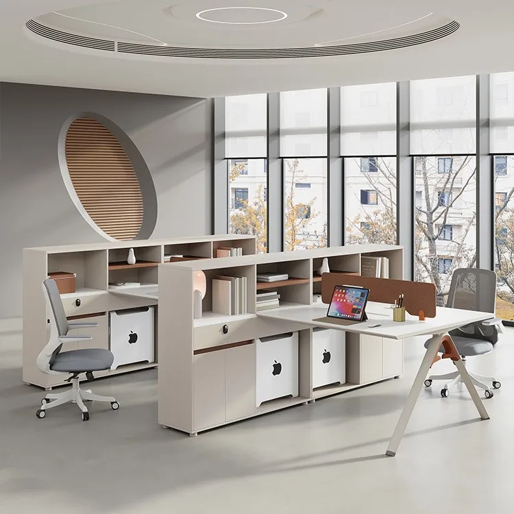 

Office staff simple modern screen card seat partition high cabinet office table and chair combination