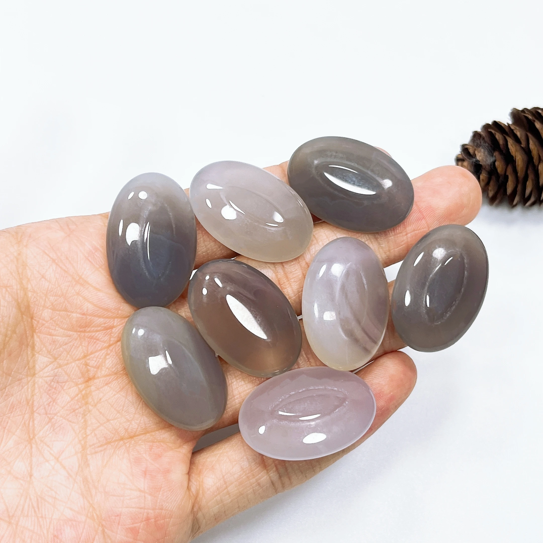 Natural Agate Crystal Pocket Palm Stone Thumb Toy Hot Compress Crafts Healing Health Family message tool Home Decoration Gift