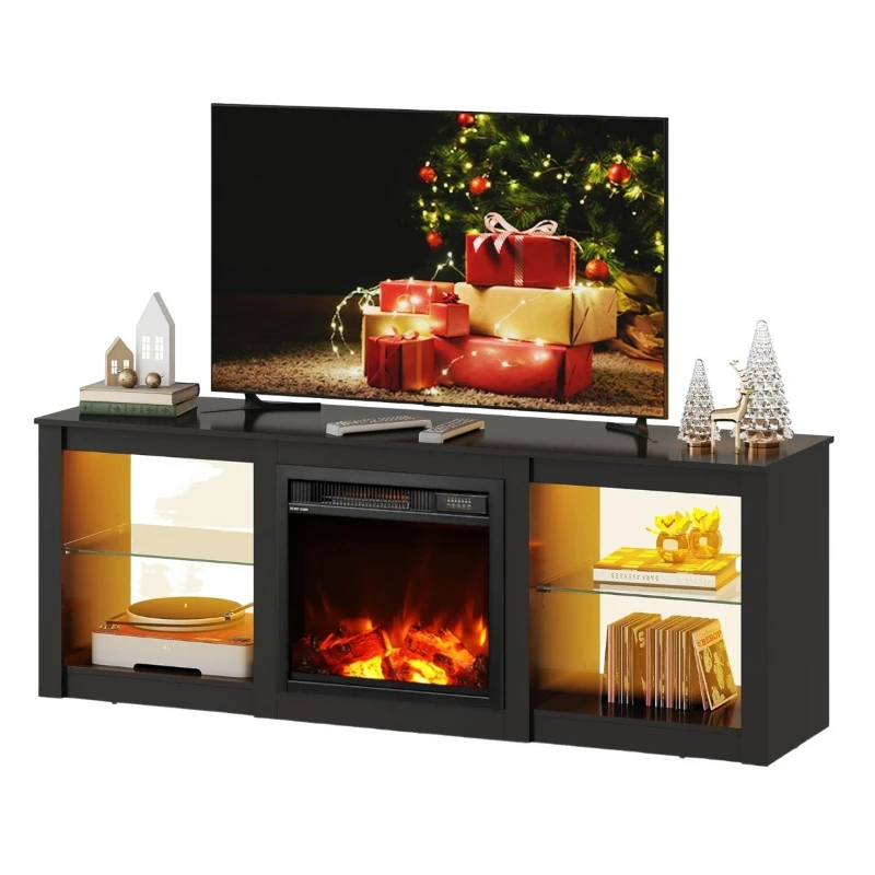 Fireplace TV cabinet Electronic flame moisture-proof design Suitable for 50-80 inch TVs