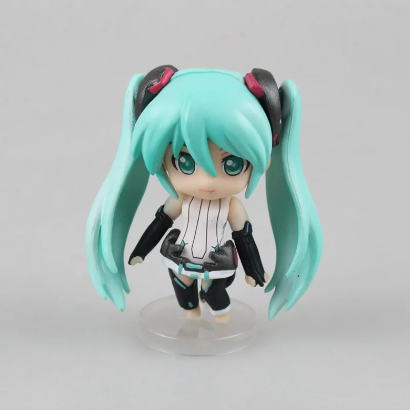 1 قطعة نمط عشوائي Kawaii Miku الشكل بولي كلوريد الفينيل Q نسخة أنيمي عمل هاتسون ميكو نموذج الديكور دمية لعب الأطفال هدايا عيد الميلاد