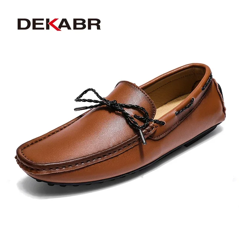 

DEKABR Loafers Shoes Men Spring Clasicc Vintage Comfy Flat Moccasin Fashion Men Slip-on Boat Shoes For Men Casual Shoes