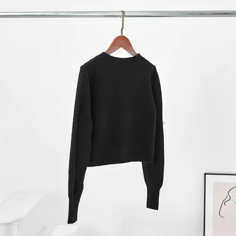 New Women Solid Color O-neck Long Sleeve Sweater Female Autumn And Winter Fashion Trend Designerhigh Quality Knitted Pullover